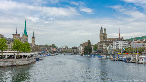 Zürich - pohled do ústí řeky Limmat