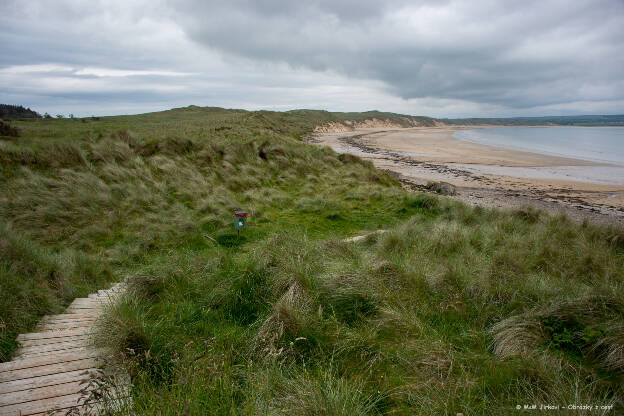 Pláž u kempu na Dunnet Head