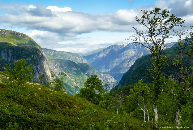 Pohled do údolí Eidfjordu