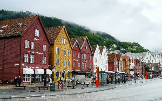 Bergen-hanzovní domy Bryggen